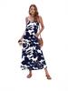 2026 Elegant European & American Spaghetti Strap Long Printed Dress with Pockets