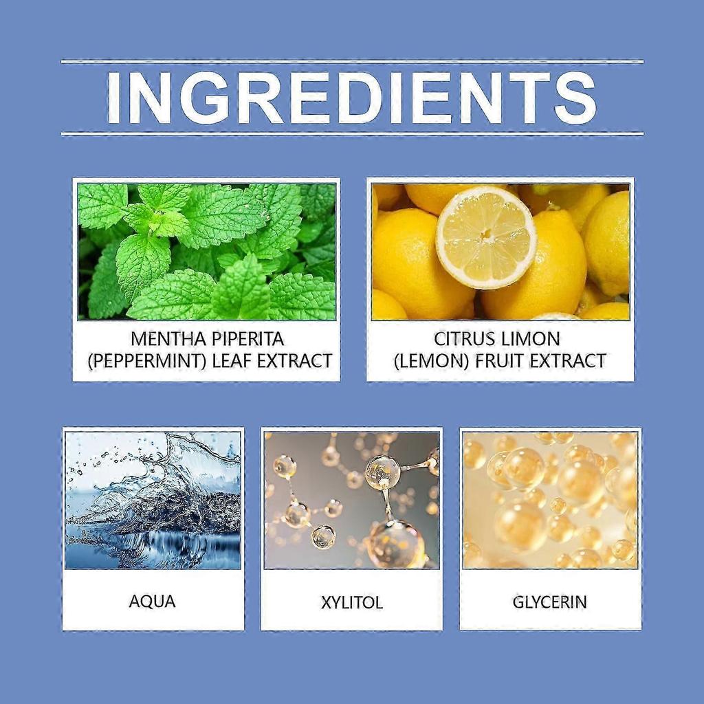 Triple Teeth Mouthwash - Alcohol-Free Fresh Mint Oral Rinse with Lemon Extract & Xylitol, Prevents Tooth Decay, Long-Lasting Freshness, Gentle & Sensi