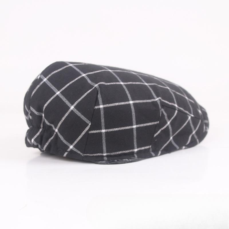 Cotton Beret Season Men'S Ladies Plaid Cap Outdoor Shade Casual Hat Forward Hat