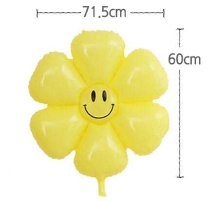 Flower Film Balloons, Daisy Balloons, Flower, Macaron Colors (5 Colors), Set of 10