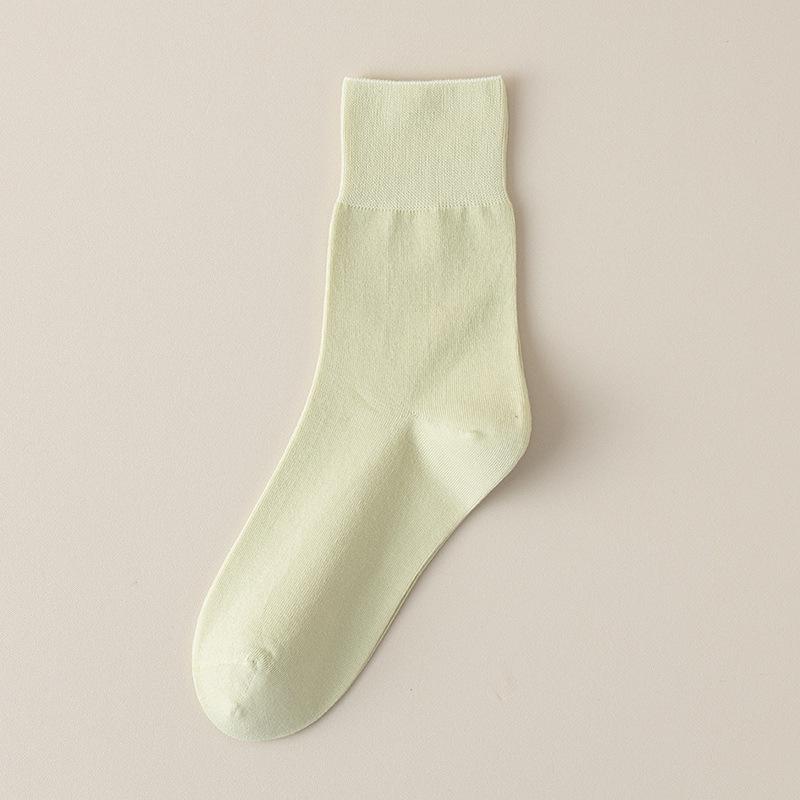 Women's Breathable Cotton Mid-Calf Socks - Spring/Summer, Sweat-Absorbent, Odor-Resistant, Candy Colors