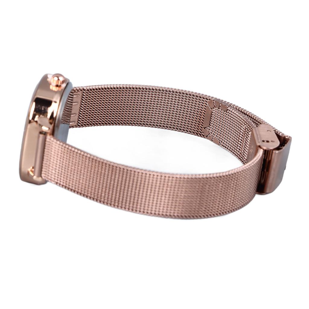 Women Gold Plating Quartz Watch Stainless Steel Band High Definition Stylish Gradient Decor Wrist Watch