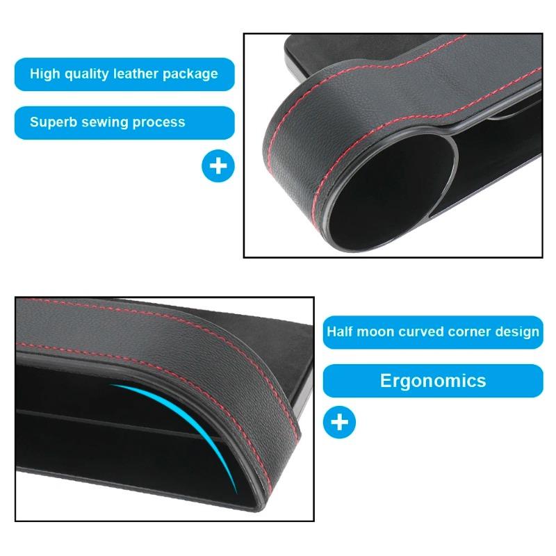 Leather Car Seat Gap Organizer Multifunctional Storage Box Pocket Catcher Cup Phone Bottle Holder Auto Interior Accessories