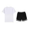Li-Ning Solid Color Round Neck Pullover Short Sleeve Casual Sports Suit Unisex suit White Black AHSUA49-1+YAPV001-1