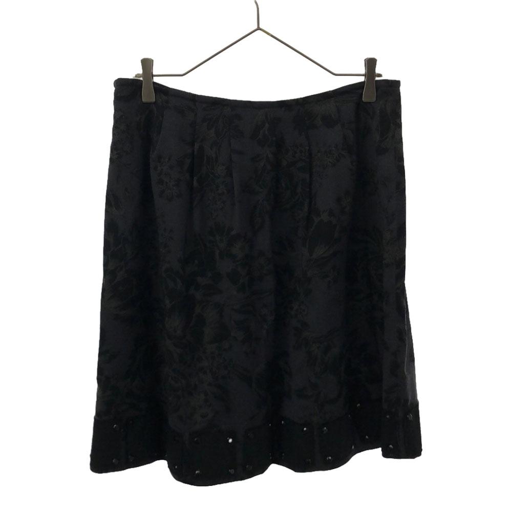 Etro Made In Italy Floral Beaded Decoration Midi Length Tack Flare Skirt Women Used