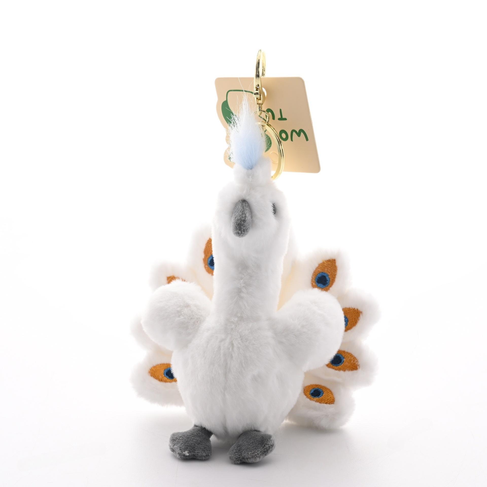 

Peacock Plush Toy Ornaments Zoo Souvenirs Doll Pendants белый