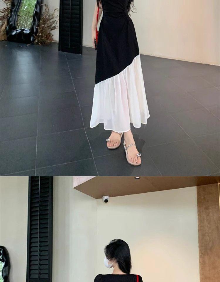 Plus Size Hepburn Style Color Block Patchwork Summer Dress