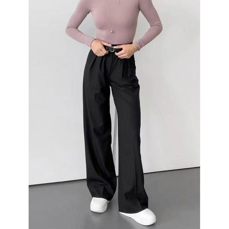 Western Style Autumn New Loose Wide Leg High Waist Casual Suit trousers High Waisted Casual Pants