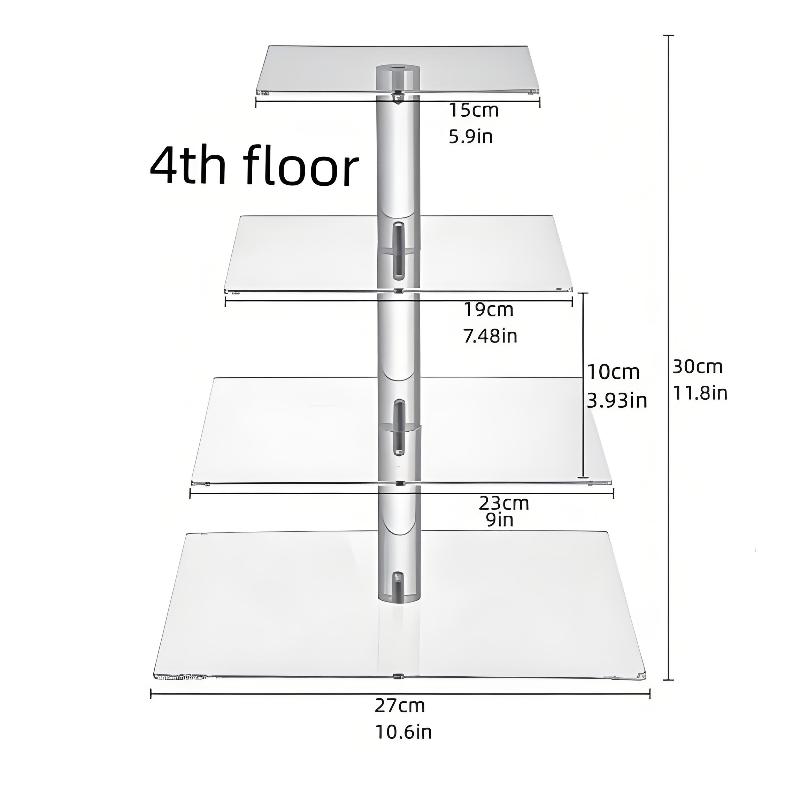 3/4/5 Tier Acrylic Wedding Cake Stand - Crystal Cupcake Display Shelf with LED Light - Perfect Party Decor Serving Platter