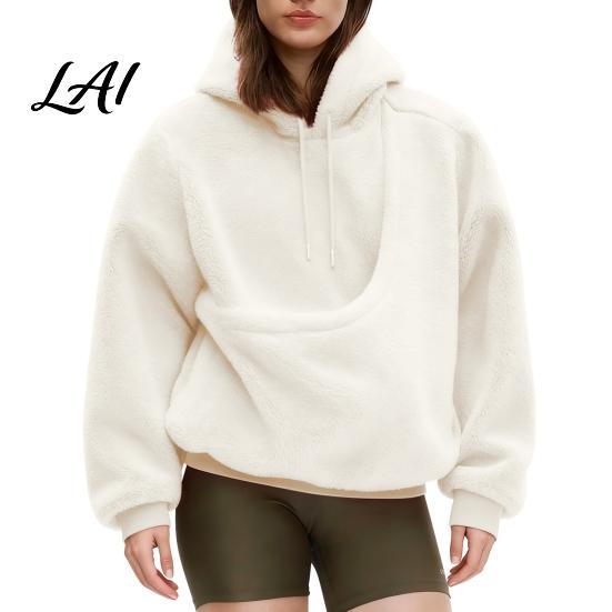 Pet Pouch Hoodie Women Sling Hoodie Oversized Hooded Sweatshirt with Kangaroo Animal Holder Top Pouch Dog Cat Fleece Pullover