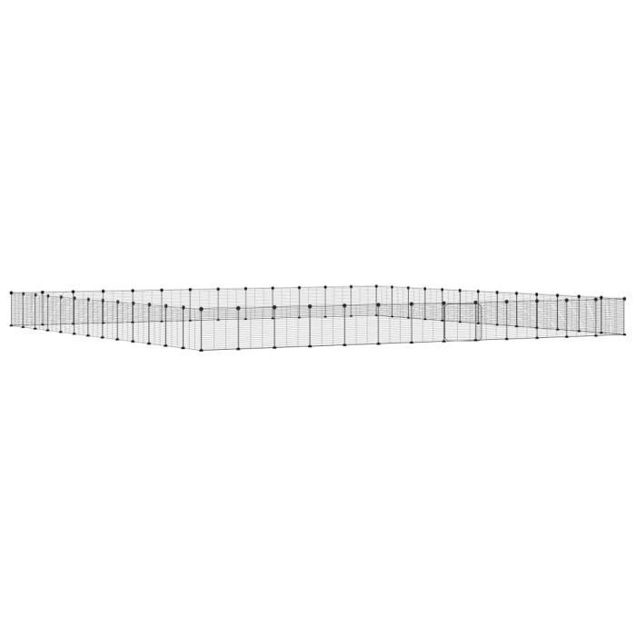 3114029 vidaXL Cage animaux de compagnie à 52 panneaux et porte Noir 35x35 cm