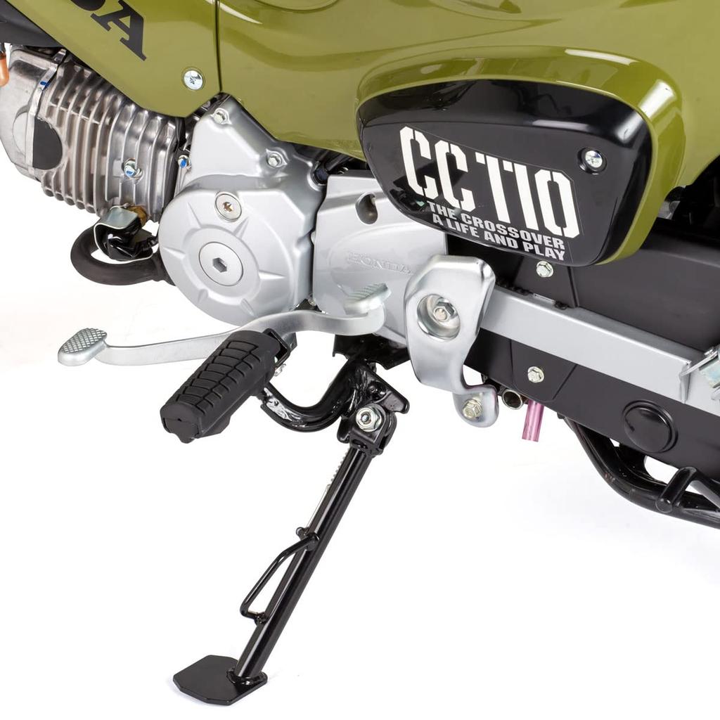 DRC Seitenständer für Cross Cub 110 (JA45) '18-2021, +30mm Länger, für Fahrzeuge mit Hoher Bodenfreiheit, Vergrößert die Bodenkontaktfläche auf das 1,5-fache der Originalgröße, Off-Road-Spezifikation,