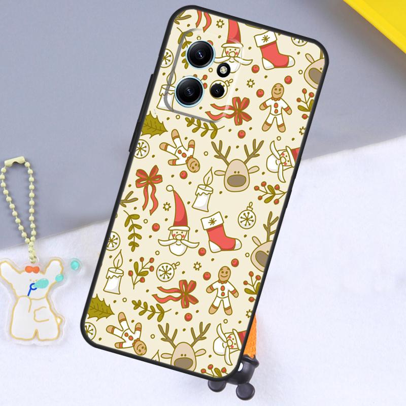 Christmas Santas seamless Deer Case For Xiaomi Redmi Note 14 13 9 10 11 12 15 Pro Plus Cover For Redmi 15 C 13C 12C 10C 14C