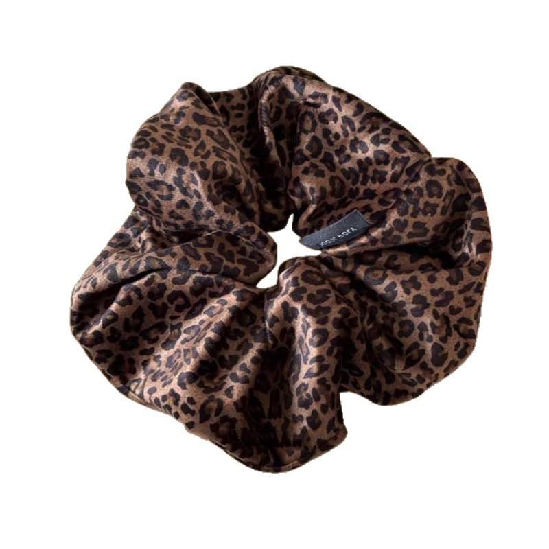 Leopard girl~Sweet and Cool Leopard Print Large Intestine Hair Ring Retro Ins Temperament Hair Rope Female New Hair Tie
