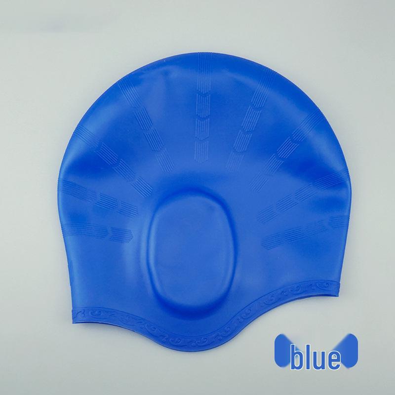 Long Hair Waterproof Silicone Swim Cap with Ear Protection for Men & Women