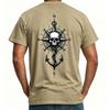 Nautical Skull Anchor Graphic Tee for Unisex Unisex Vintage Compass Print Tshirt 100 Cotton Short Sleeve Casual Summer Top