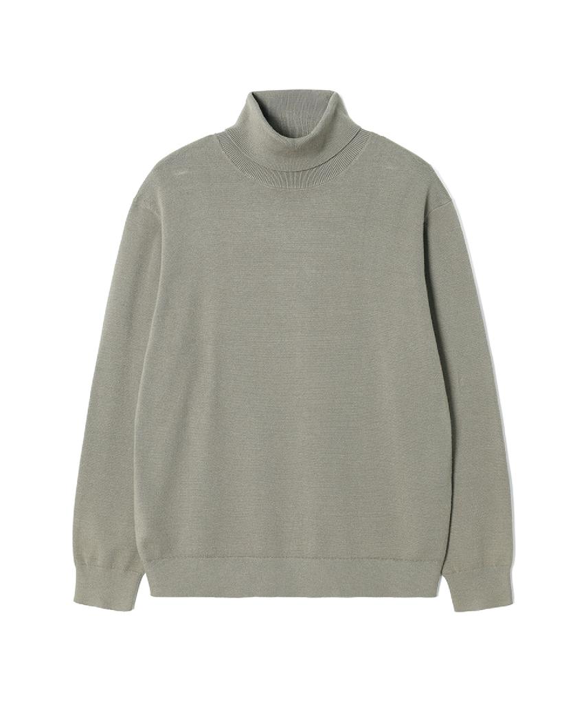 ADHOC Unisex Basic Turtleneck Knit (Lt-Khaki) (Hcalka4)