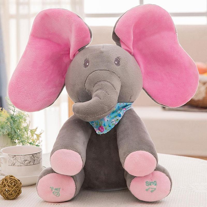 Elephant Peek-a-boo Plush Toy Stuffed 