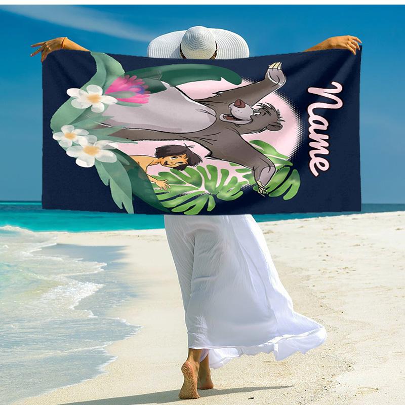 Personalized customized proof beach towel with The Jungle Book pattern - soft, absorbent,quick-drying,perfect swimming,camping&bathing