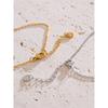 Yhpup Stainless Steel Heart Chic Bracelet Chain Wrist with Finger Link for Women Waterproof Gold Silver Color Jewelry PVD Plated
