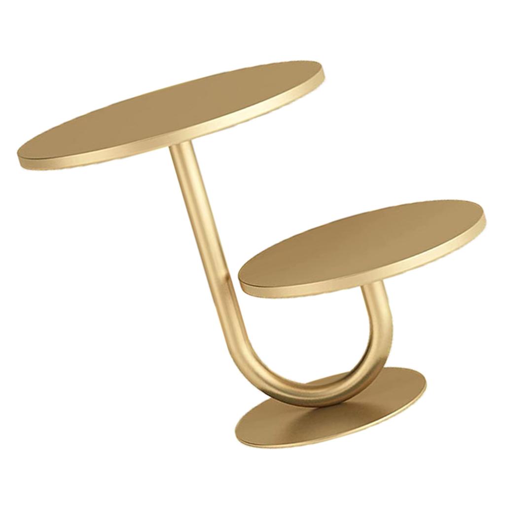 Elegant Two Tiers Birthday Cake Stand Iron Round Dessert Display Tray Metal Dessert Holder for Kitchen or Dining Room