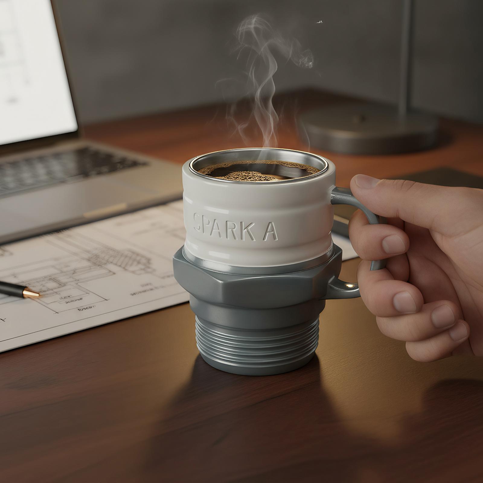 2025 Spark Plug Coffee Mug Industrial Coffee Cup Automotive Themed Milk Mug Engine Design Unique Auto Gift for Car Enthusiasts