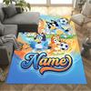 Soccer Fun Bluey Customize Your Name Floor Mat Design for Dining Room Decorate room Kitchen Study room Anti-slip Rug Anime Office Decor Spiritual Gift