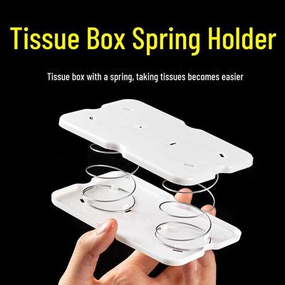Tissue Box Elastic Spring Tray with One-Pull Mechanism