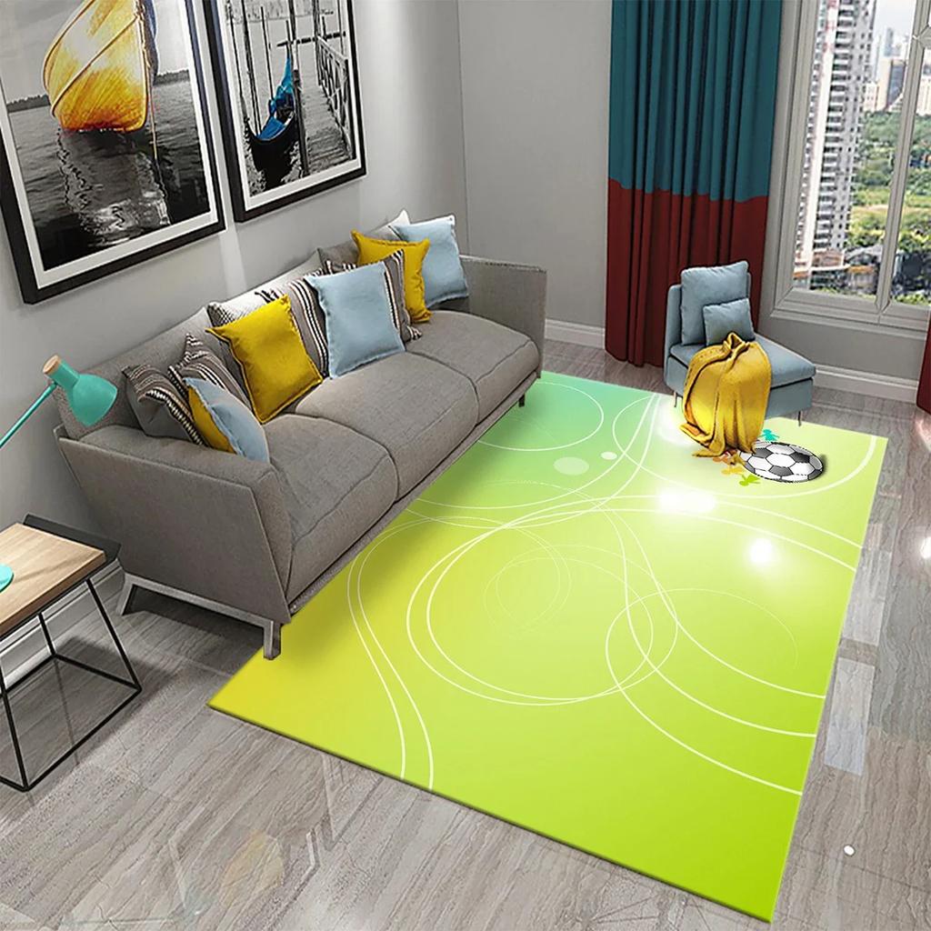 3D Football Pattern Carpet Living Room Large Carpet Children's Bedroom Kitchen Bathroom Entrance Anti-slip Home Decor Mat Carpet