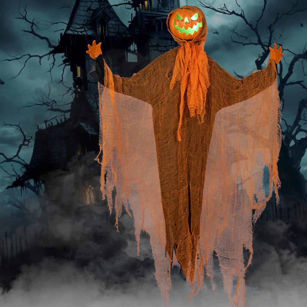 2025 Halloween Hanging Horror Ghost Ornaments With Eerie Sound Halloween Party Tree Hanging Ghost Haunted House Horror Props