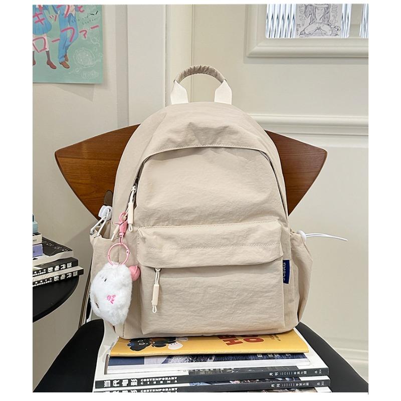 Japanese Soft Girl Bag Female Korean Version of Solid Color Joker Girl Backpack Junior High School Students High School Students Backpack.