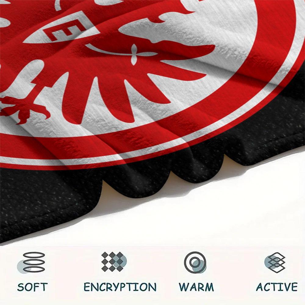 Coperta in Flanella Stampata Eintracht Frankfurt FC, morbida coperta per camera da letto divano, lavabile, merchandising tifosi di calcio, ottimo regalo.