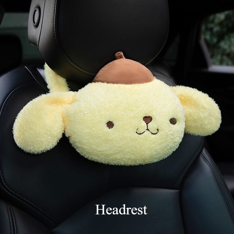 Cute Kuromi Hello Kitty Cartoon Car Neck Pillow Headrest Interior Pillow Soft Comfortable Travel Pillow for Car