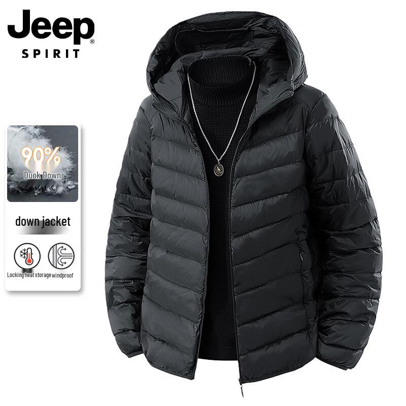 JEEP SPIRIT Men s Hooded Winter Down Jacket L
