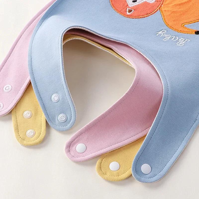 Triangle Cartoon Baby Bibs Soft Newborn Feeding Towel Cotton Cloths for Girls Boys Bandana Bib Newborn Saliva Towel Burp Cloths