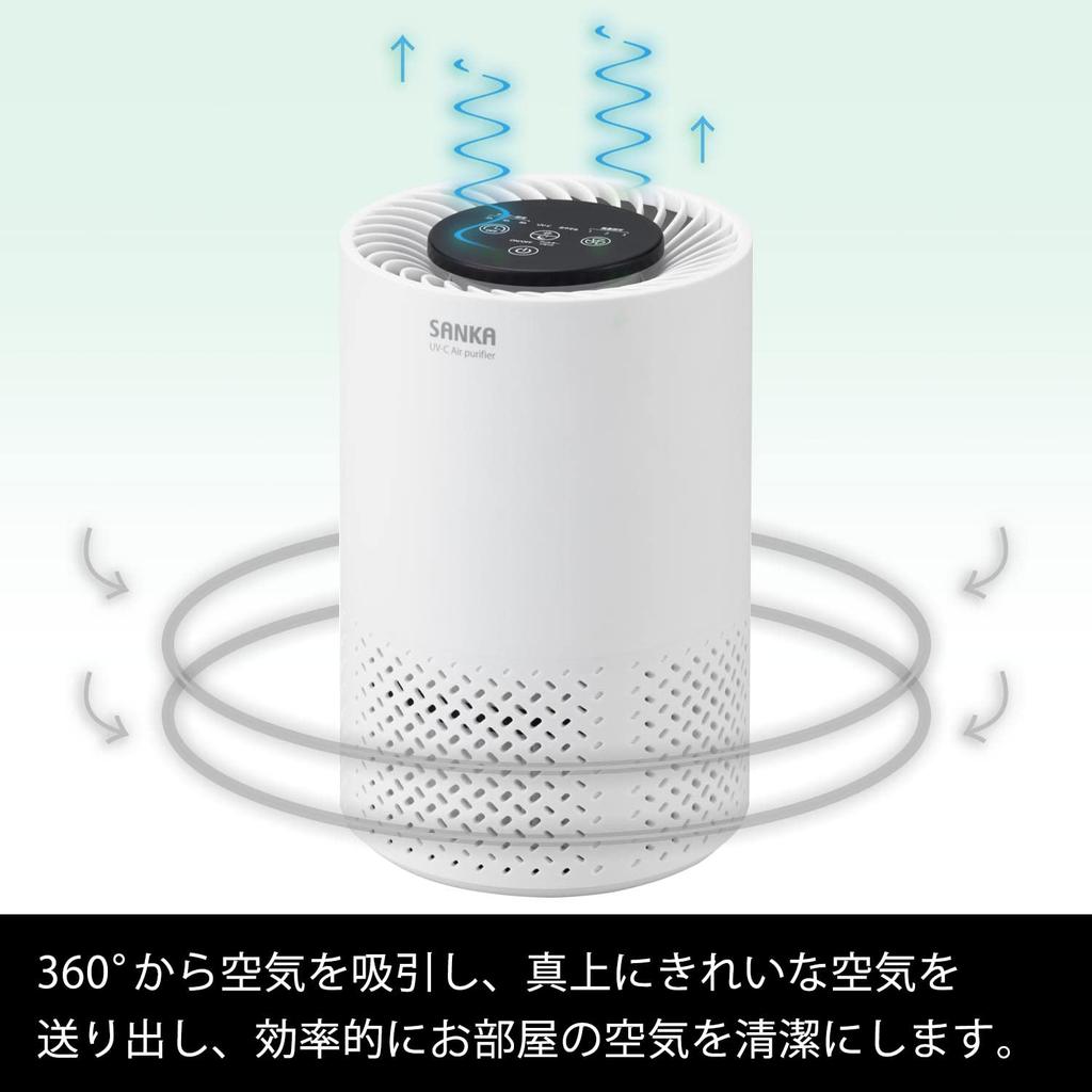 Sanka Disinfecting Air Purifier with Disinfecting 5 Tatami Mats Compatible with Malodorous and Even Bacteria The Disinfecting Effect of the Unit