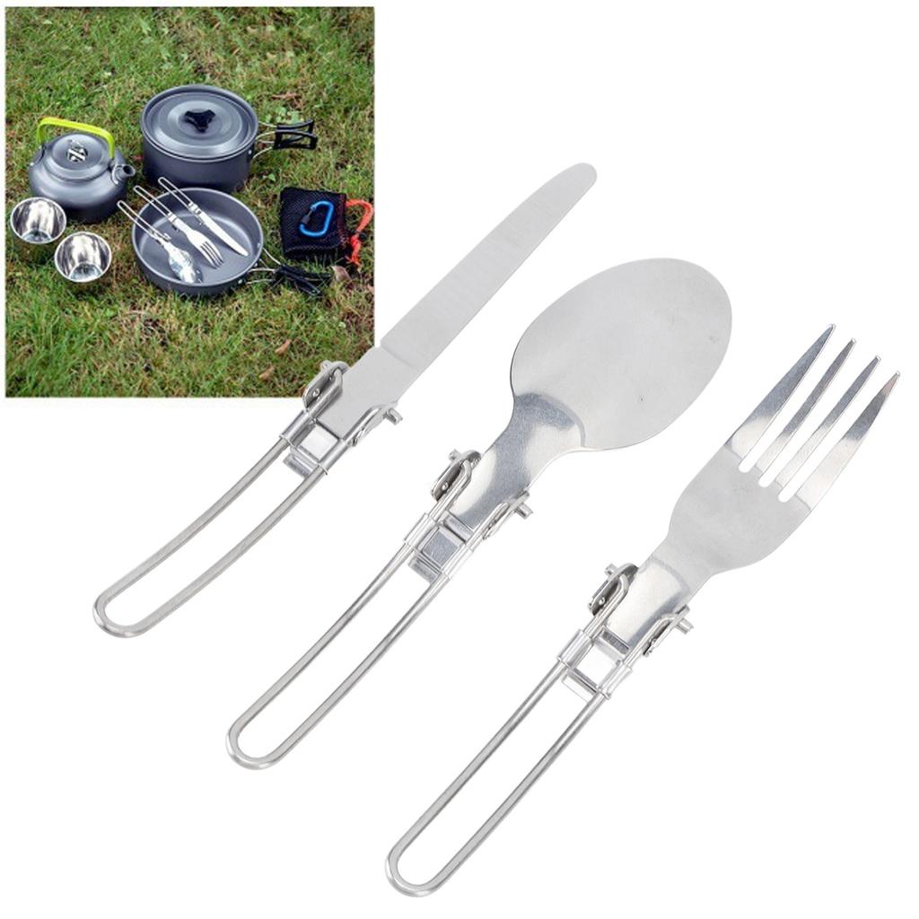 Travel Tableware Set Collapsible Reusable Camping Tableware Easy To Clean Stainless Steel Save Space Reusable for Camping