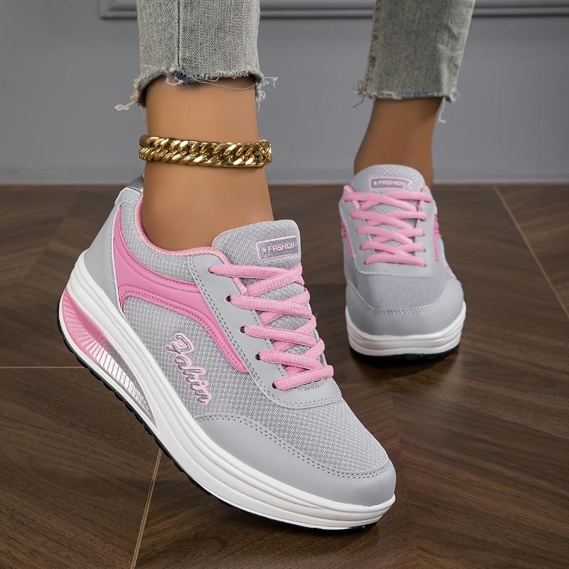 Mesh Women's Shoes Increased Height Thick Bottom Travel Running Sneakers Women