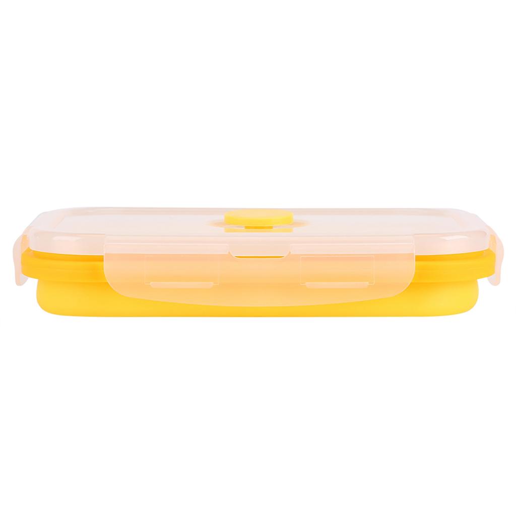500ml Silicone Collapsible Portable Lunchbox Bowl Folding Food Storage Container Yellow