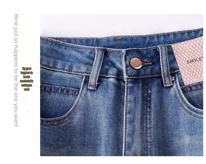 2025 Women's High-Waisted Wide-Leg Jeans: Spring/Autumn Drapey Straight-Leg Fashion