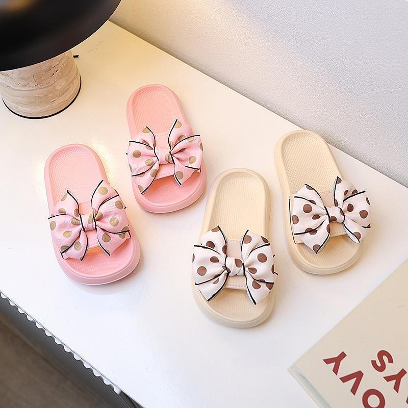 Summer Children's Slippers Girls Princess Non-slip Soft Sole Slippers Toddler Girl Shoes Bow Tie Slippers Flip Flops Outdoor