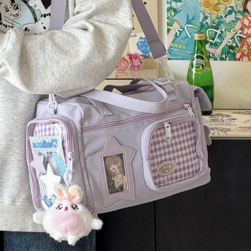 New Y2K Cute Ita Shoulder Bag Ins Girl Transparent Bag Large Capacity Comic Exhibition Crossbody Bag DIY Display Travel Handbags