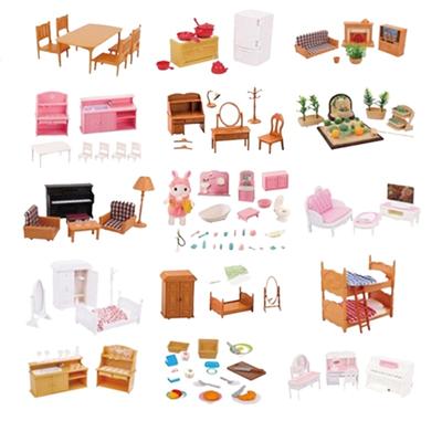 1:12 Mebli do Domku dla Lalek Rodziny Leśnej Montessori Miniaturowy Domek dla Lalek Kuchnia Sypialnia Łazienka Akcesoria Dla Dziewczynki Prezenty