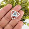 Sky Blue Topaz Gemstone 925 Fine Silver Jewelry Triangle Zircon Pendant For Her CZP-10-8