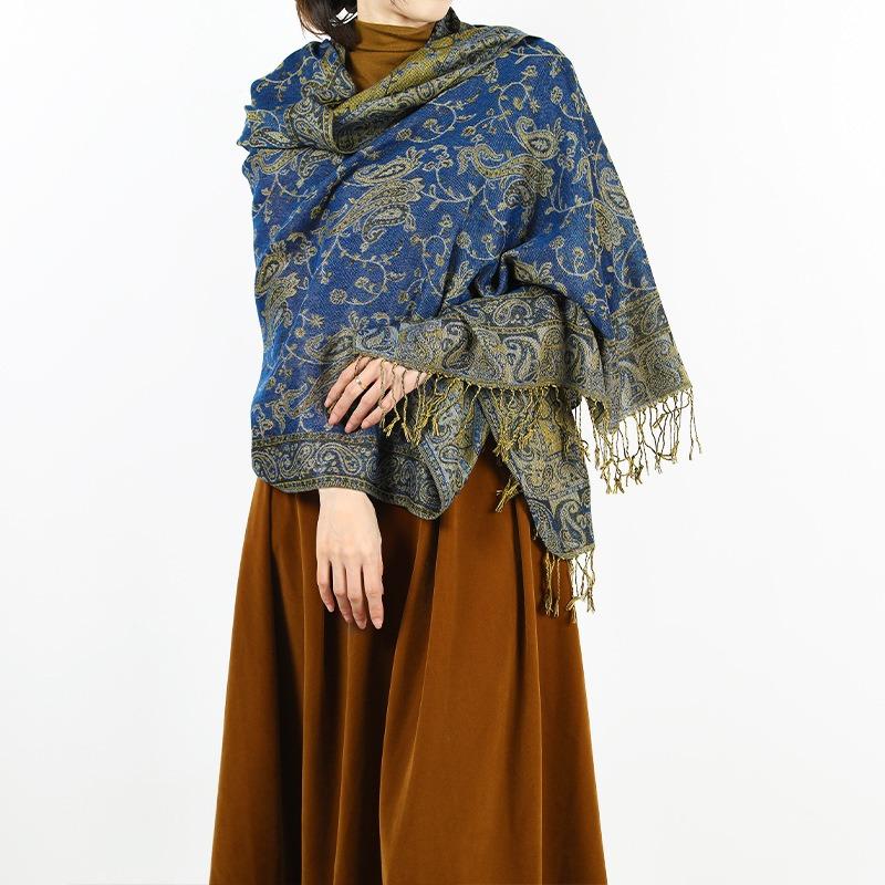 New women's jacquard long towel with shawl cashew nut summer sunscreen shawl scarf autumn and winter long towel