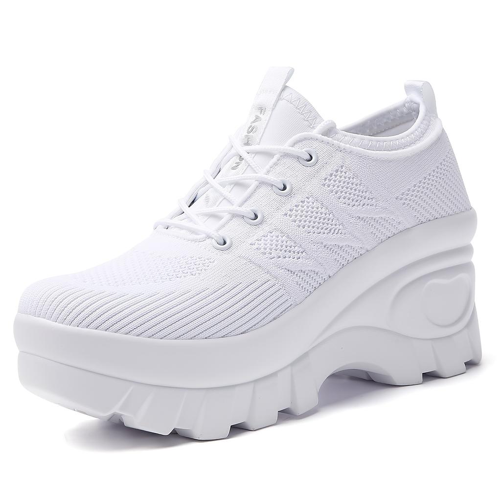 Women's Low-Top Slip-On Casual Platform Striped Sneakers