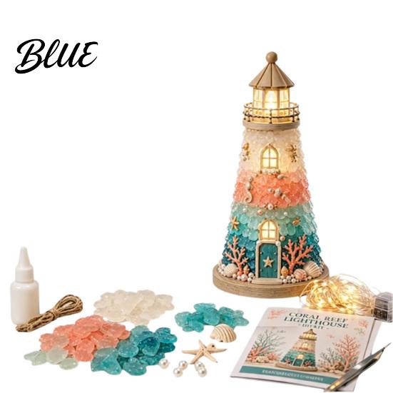 Beach Theme Room Up Unique DIY Kit Glass Lighthouse Decor Sea 3D Light Handmade Gift