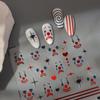 Dark Style Halloween Clown Face Nail Stickers - Embossed Jelly Design
