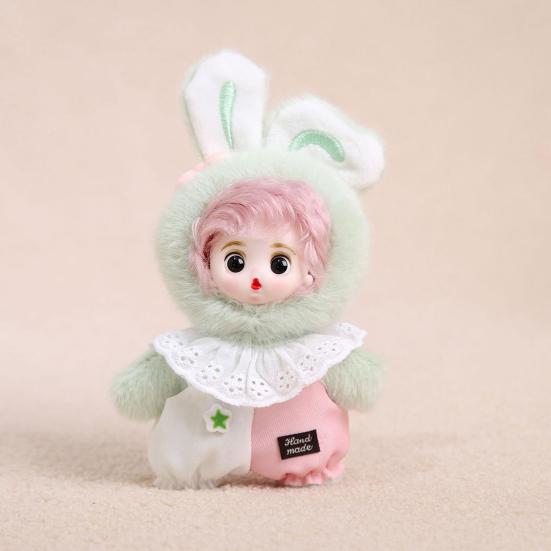 Plush Keychain Pendant Vinyl Face Doll Shape Compact Size Portable Key Chain Bag Decor Key Holder Backpack Ornament