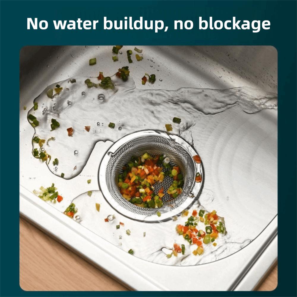 1/2/3-Piece Stainless Steel Sink Strainer With Handle 4.4" Diameter Drain Strainer Rust-Resistant Heavy Duty Sink Stopper